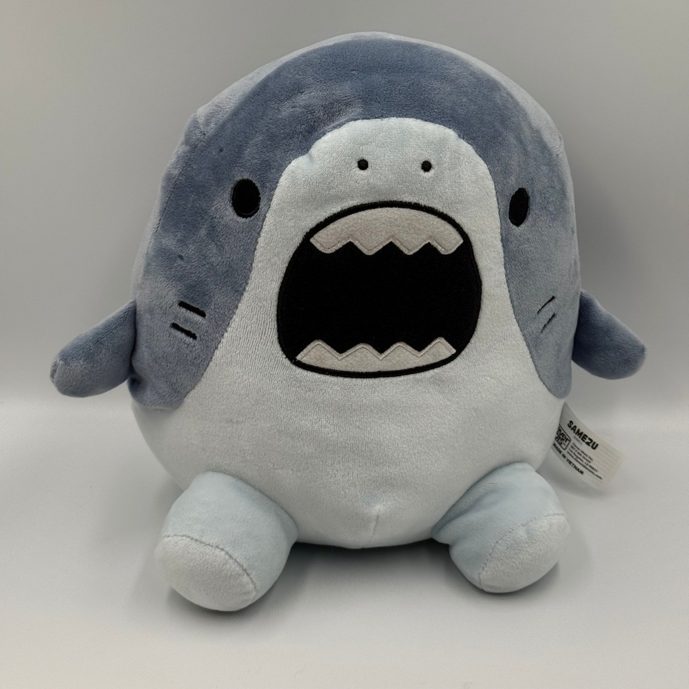 Samezu Jaggy Shark Mochi Plush Clever Idiots Open Mouth 10"